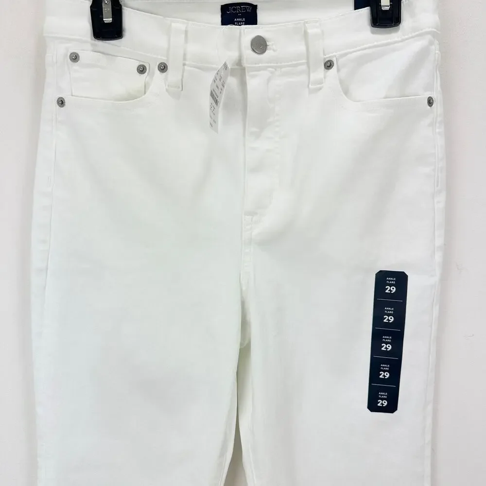 J.Crew Ankle Flare Jean in Signature Stretch+ Classic White Womens US 29 NWT - Picture 7 of 13